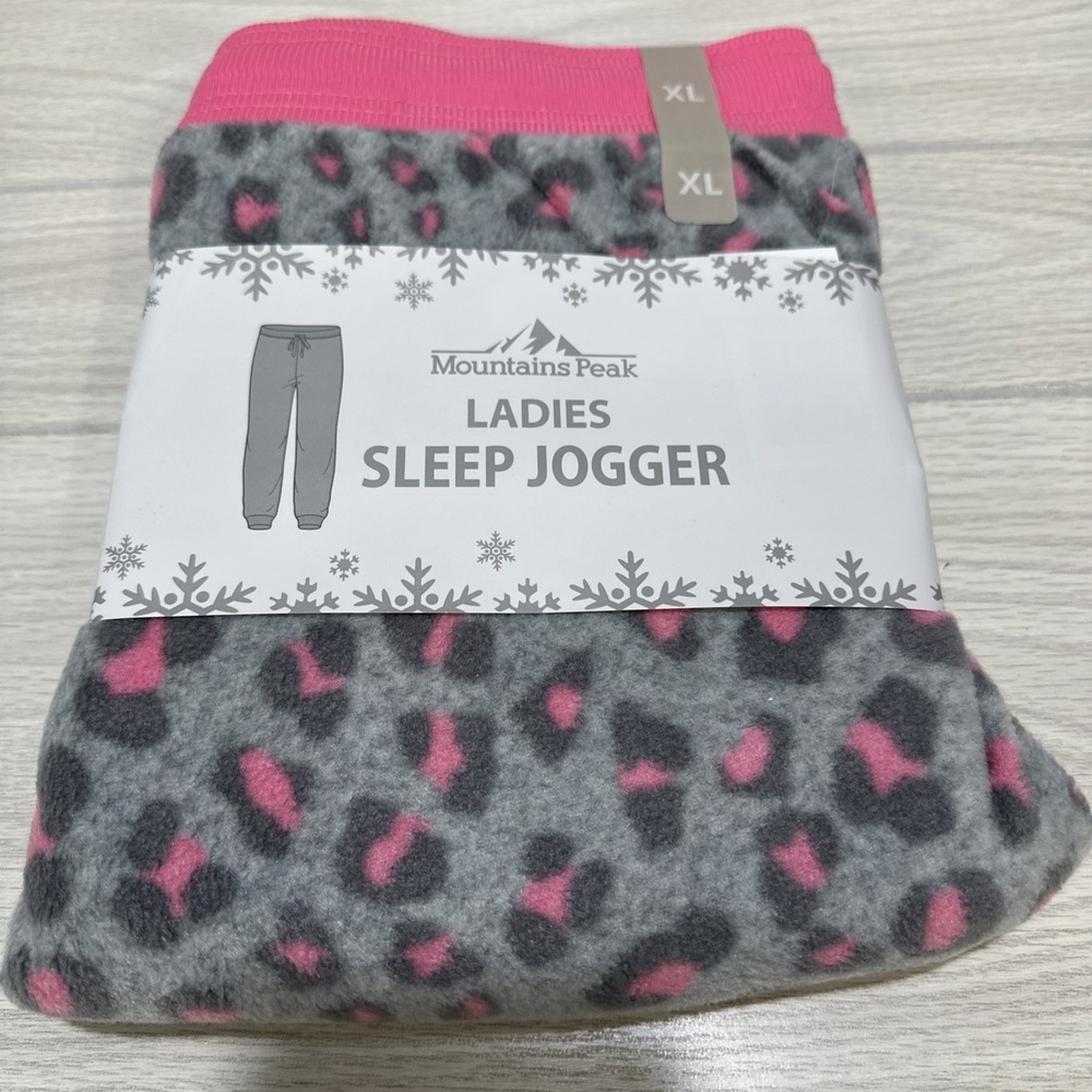 MOUNTAINS PEAK Women's (Size‎ XL) Elastic Waist Drawstring Pink/Gray Sleep Pants
